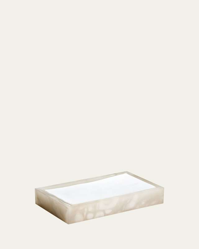 Alisa Alabaster Towel Tray, Cream